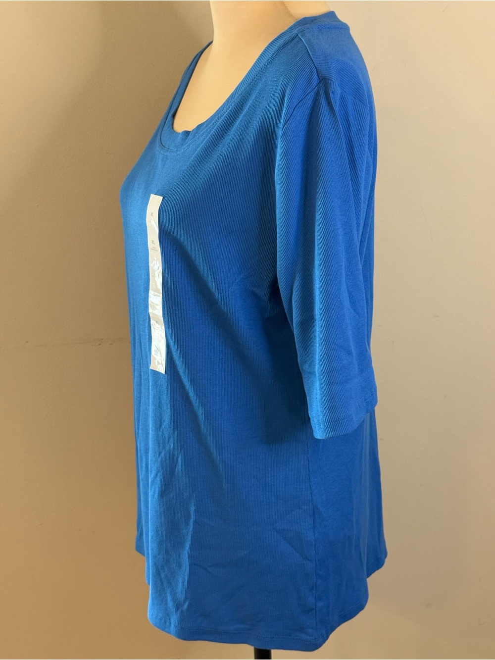 Banana Republic Factory Crew Ribbed Elbow Sleeve blue top SZ XL - Picture 3 of 12
